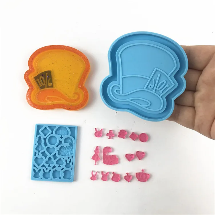 

Y3164 Diy epoxy resin molds wander and mad hat silicone shaker mold, Blue