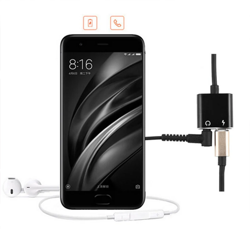 

Wholesale customizable charging adapter for type c earphone adapter connector 2in1 type c to 3.5mm audio adapter