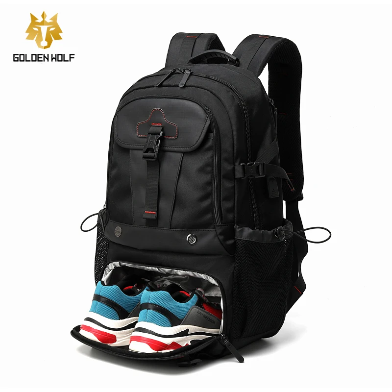 

Trending 2021 Hiking Waterproof Mens Anti Theft Back Packs With Shoe Compatment Travel Expandable Camping Backpack, Black