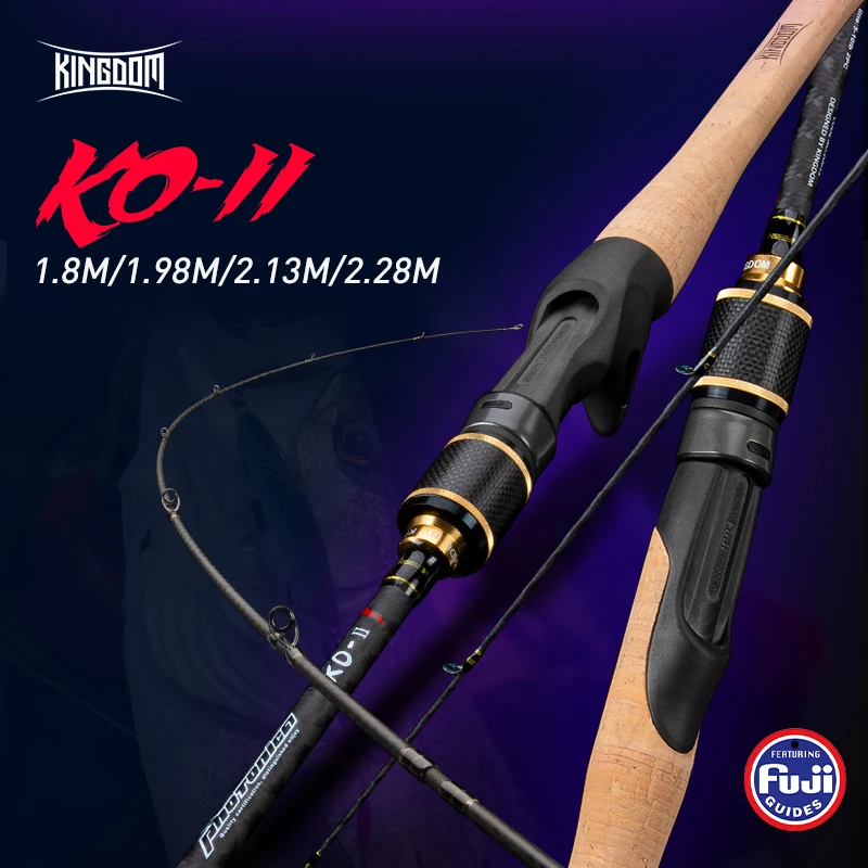

Kingdom KO-II Fishing Rods All FUJI Accessories Travel Ultra Light Casting Rod Original Triangular 3A Cork Handle Spinning Rod