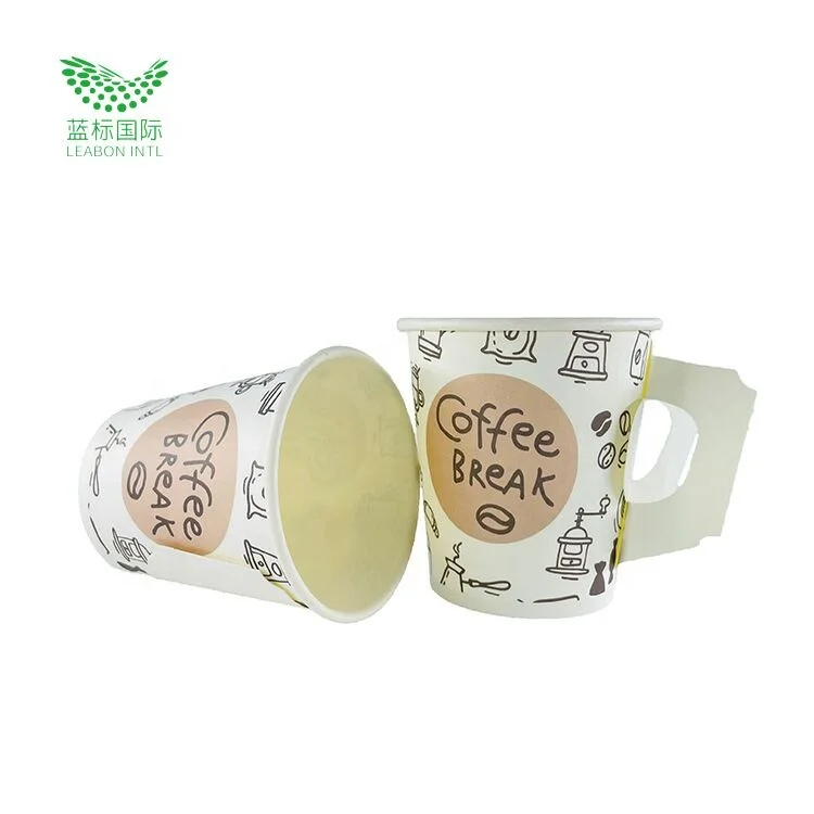 

Custom Color Wholesale Disposable Holiday Single Wall Pe/pla 7oz Hot Coffee Paper Cup With Handle Free Sample