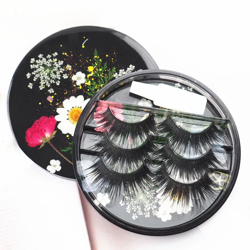 

S1204 round false eyelash holder case eyelash holder resin silicone mold with lid, Random