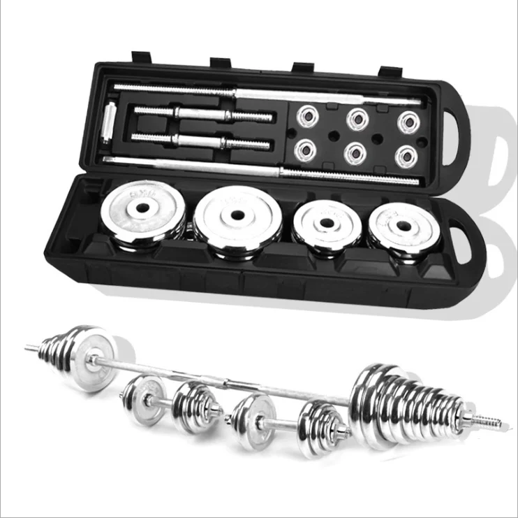 

Hot sale fitness equipment fitness electroplating white mark dumbbell set