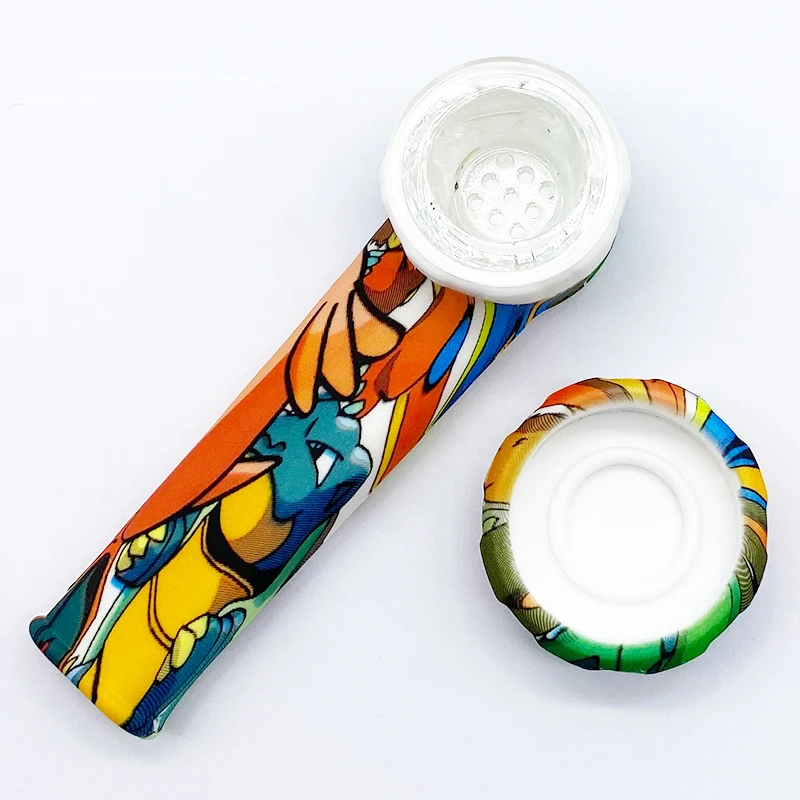 

SHINY Stock wholesale cheap pipas smoking pipes weed girly silicone cigarette pipe, Mix colors