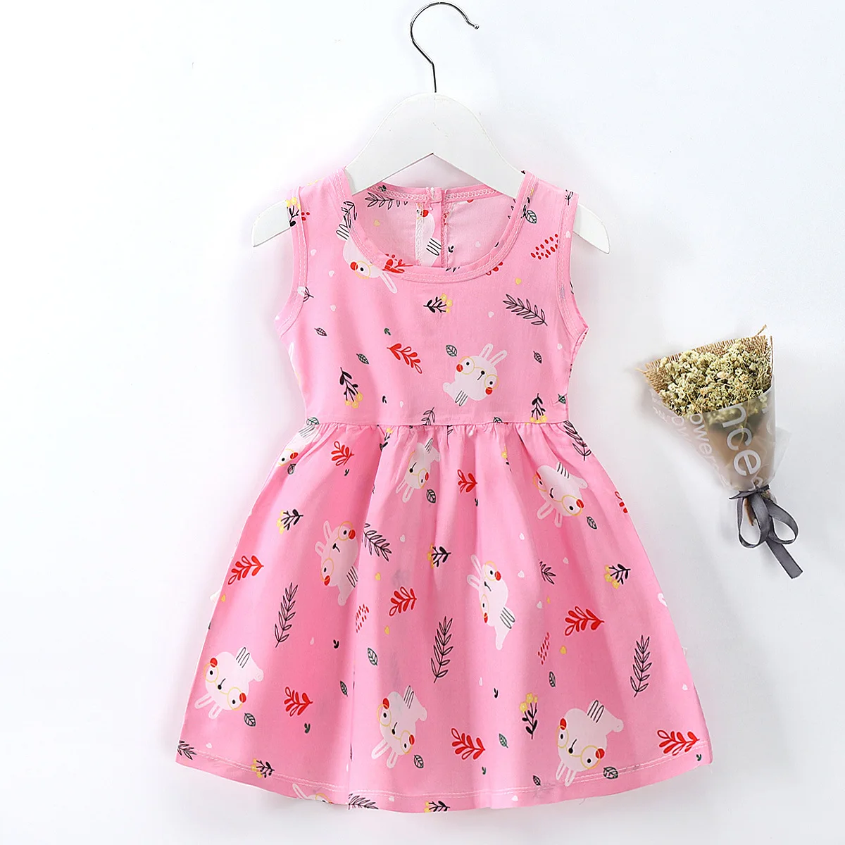 

High quality summer girls cotton silk girls princess dress casual fashion girls baby pajamas dress, Picture