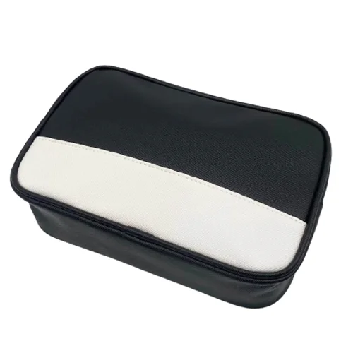 

Small Make Up Bag Custom Logo Makeup Pouch Travel Leather Women Black Cosmetic Bags With Zipper