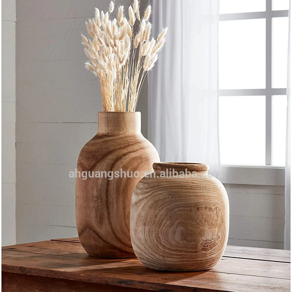 

Wood flower vase for lobby decor/ Wooden Vase Stand For Home Decoration/wooden vases indoor vase wood decor wholesale wood vase, Natural wood color