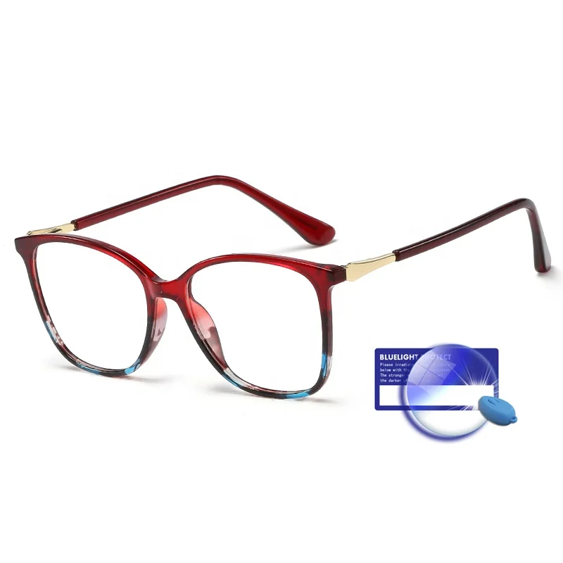 

European designer oversized square prescription frame women Anti Blue Light computer eye Glasses for computer screen