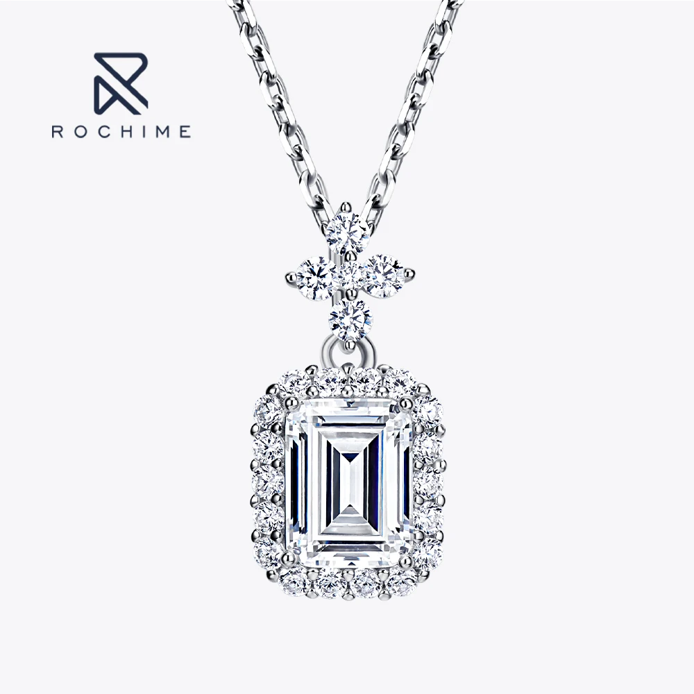 Rochime Fashion Jewelry Perfume Bottle Shaped Pendant Necklace 925  Silver Gold Plated 5a Zircon Jewelry Accessories Women