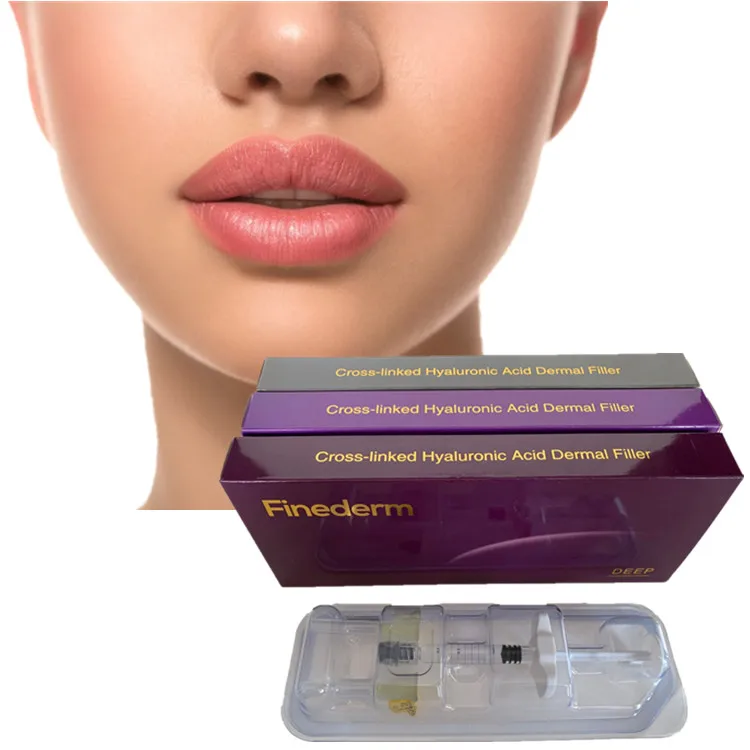 

Finederm dermal filler 1ml Derm line cross linked hyaluronic acid for lips, Transparent