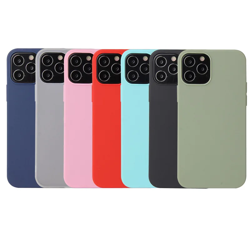 

New Model Candy Multicolor Soft Phone Case Matt TPU Cover For iPhone 12 pro/Max