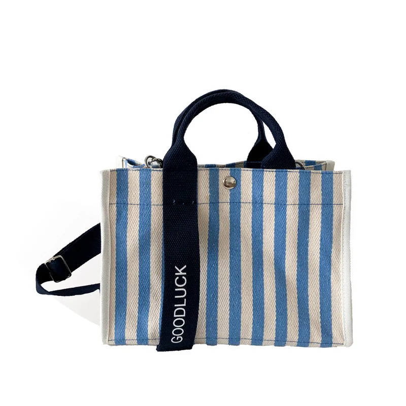 

Portable diagonal bag stripe single shoulder canvas bag women's bag wholesale, Customizable