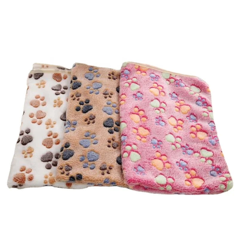

China wholesale hot sale warm pet fleece blanket paw printed pet dog blanket
