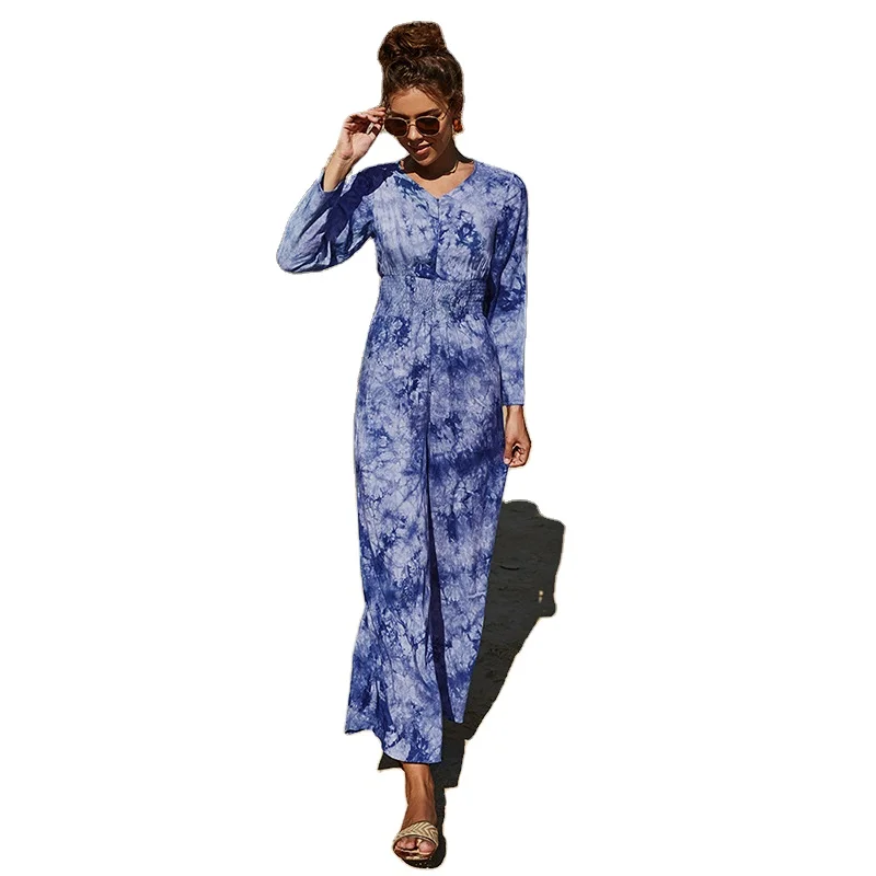 

rLM9231 2021 spring/summer new print one piece summer casual jumpsuits pants for women beach Los pantalones