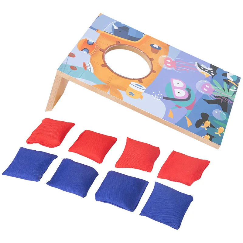 

Children Outdoor Sports Parent-child Interactive Portable Wooden Sandbag Board Throwing Sandbags Game Toys
