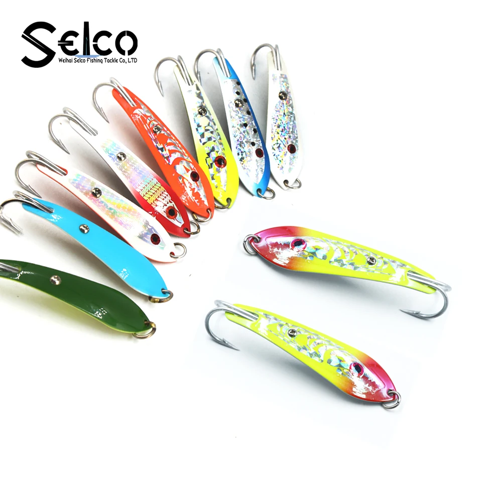 

Trolling lure metal spinner spoon 3.5"/9cm, More than 200 different colors
