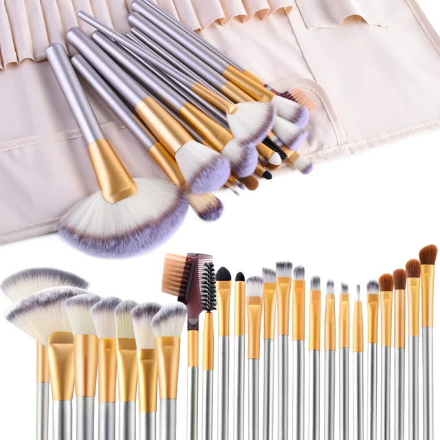 

best selling products in amazon high quality make up brush set 24pcs, Beige