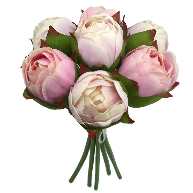 

Free Shipping Wholesale Artificial Silk Peony Flowers Bouquet For Wedding Christmas Decorations