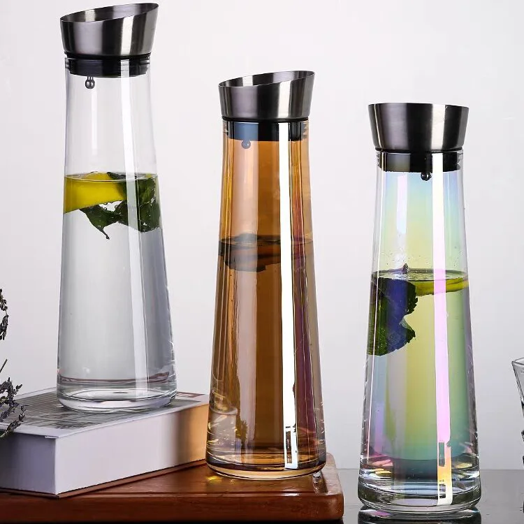 

Domestic Japanese glass kettle color high borosilicate glass pither, Clear ,amber