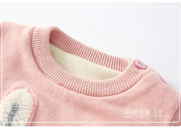 
cartoon patchwork thickening knit baby sweaters winter baby clothes kids pullovers 