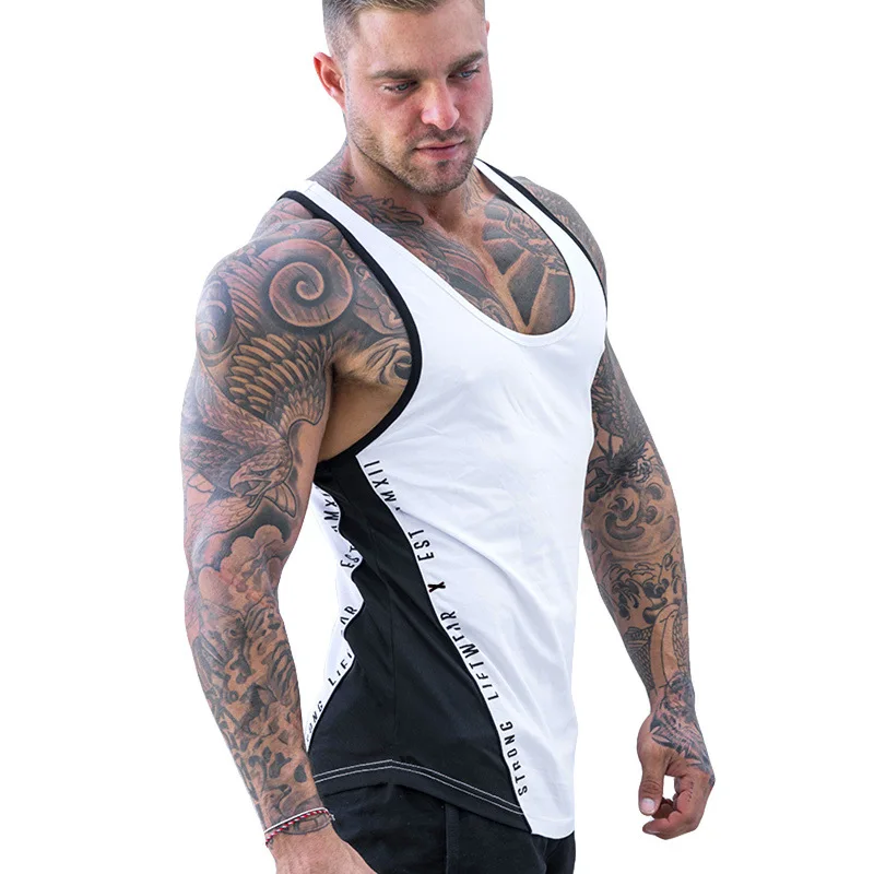 

Muscle Aesthetics Summer Sleeveless Vest for Men Breathable Fitness Sport Tight Base I-line fast Dry Vest