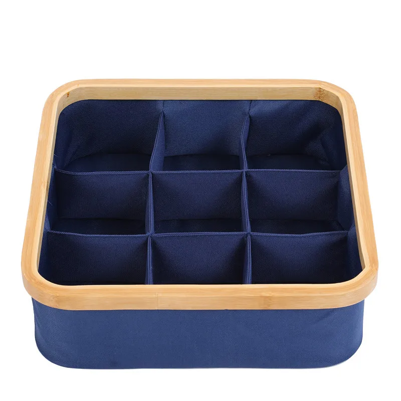

Closet Organizer Drawer Divider 9 Cell Collapsible Underwear Storage Cabinet Closet Box Organizer, Blue