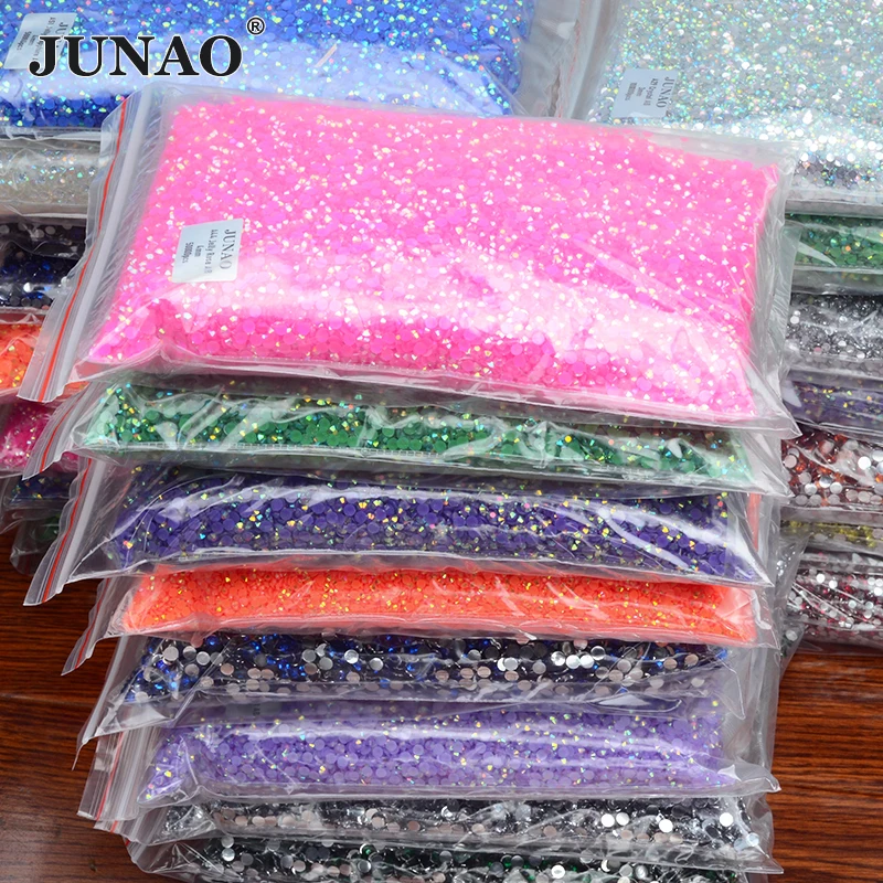 

Wholesale 2mm 3mm 4mm 5mm 6mm Round Crystal Stones Non Hot Fix Strass Applique Jelly Rose AB Flatback Resin Rhinestone, 75 colors resin crystal stones