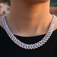 

Misterjewelry wholesale two tone moissanite diamond cuban link chain hiphop style