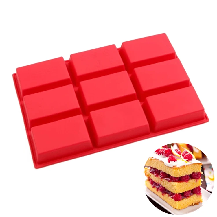 

Amazon Hot Sale Baking Gadget Cake Making Mould Non-stick Silicone 9 Cavity/Hole Financier Brownie Molds