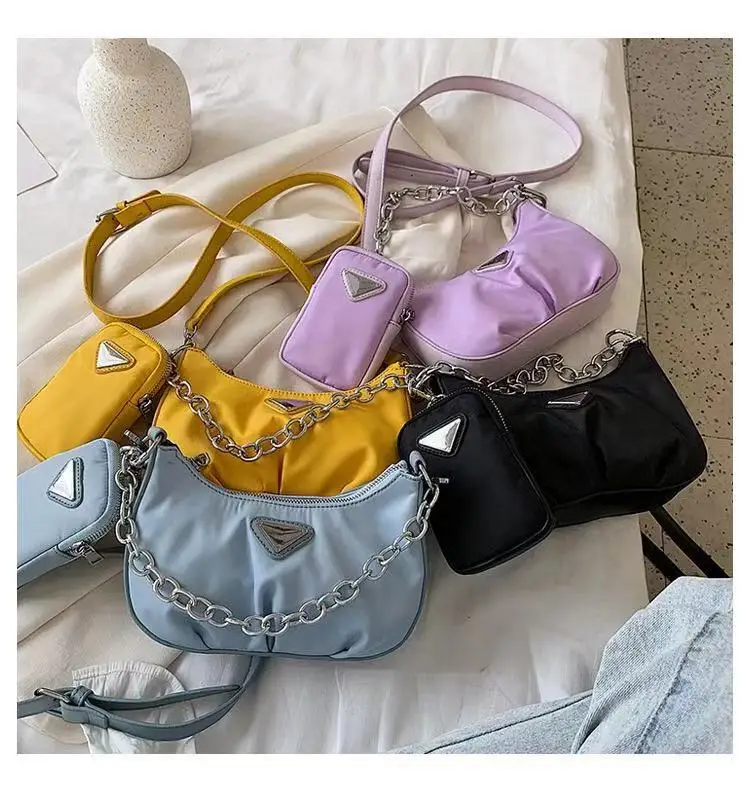 

2021 New fashion trend small Chest Bag girls chain handbag single nylon shoulder bags women crossbody purse bag, As the picture shown