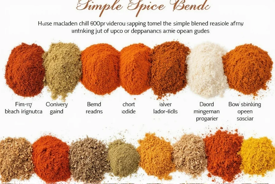Homemade chili powder in glass jar next to measuring spoons and whole spices used in the blend