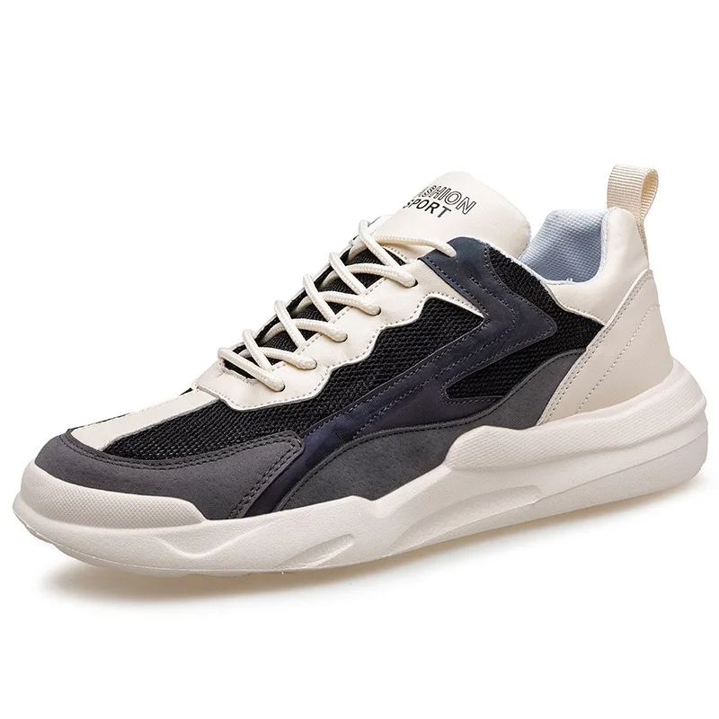 

Hot-Selling Casual Men's Sports Shoes Plus Size Color Matching Mesh Reflective Thick Bottom Laces Breathable Sneakers For Men