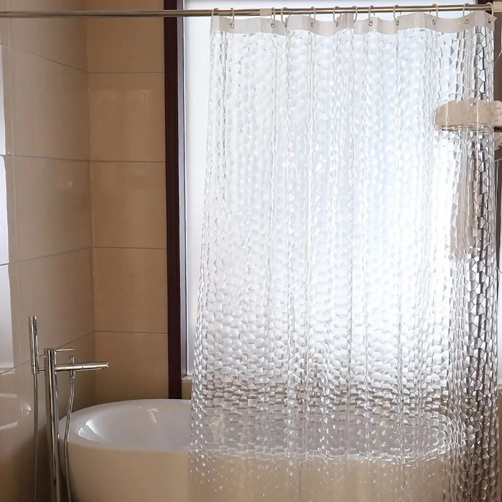 

Free Shipping Shower Curtain Liner 2x1.8m bath curtain factory supply thicken 3D Waterproof water cube shower curtain