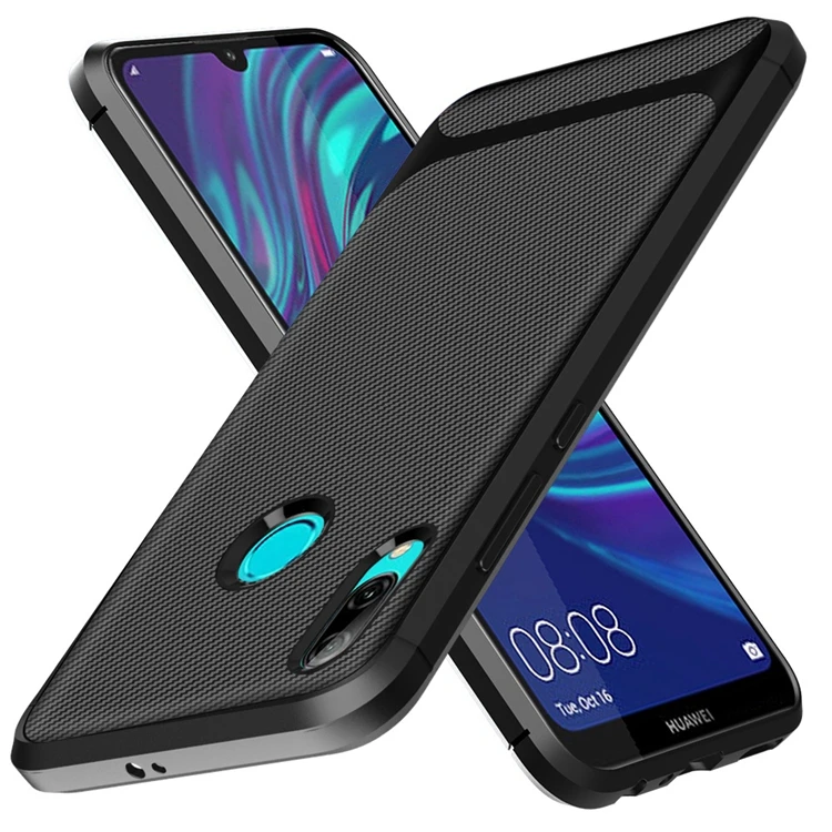 

XINGE Carbon Fiber Soft Tpu Back Phone Case For Huawei Y7 2019 Phone Case