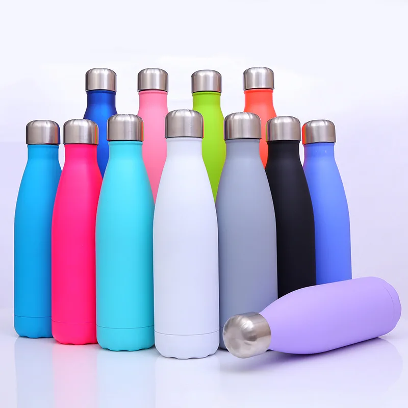 

17 oz Chilly Stainless Steel Insulated Water Bottle Leak-Proof Double Wall Sport Cola Shape Bottle