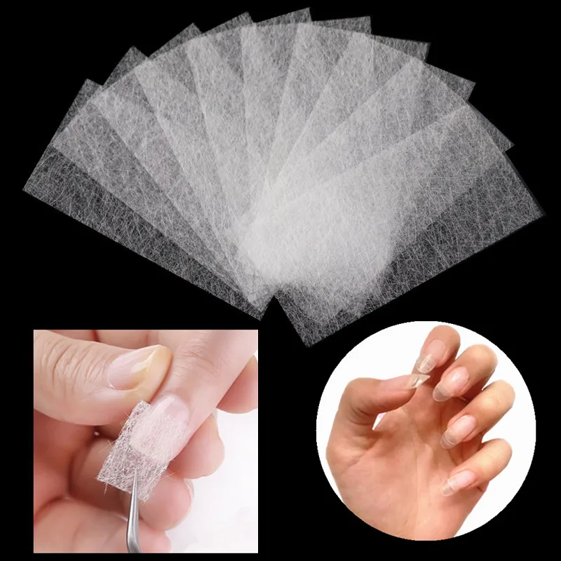 

New 10 pcs Practical Silk Fiberglass Nail Form Acrylic Tips Extension Fibers Glass Nail Extension Fiber Sticker, See picture shows