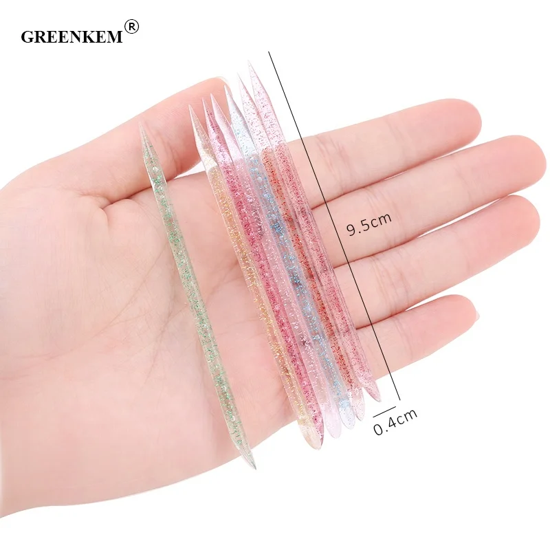 

50Pcs Reusable Crystal Stick Double End Nail Art Cuticle Pusher Cuticle Remover Tool Pedicure Care Nails Manicures Tools