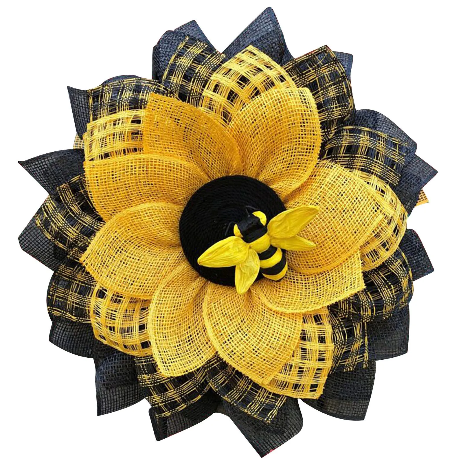 

world bee day Simulation Leaf Bee Sunflower Wreath Artificial Garland Hanging wedding decor flower garland door Home Accessories