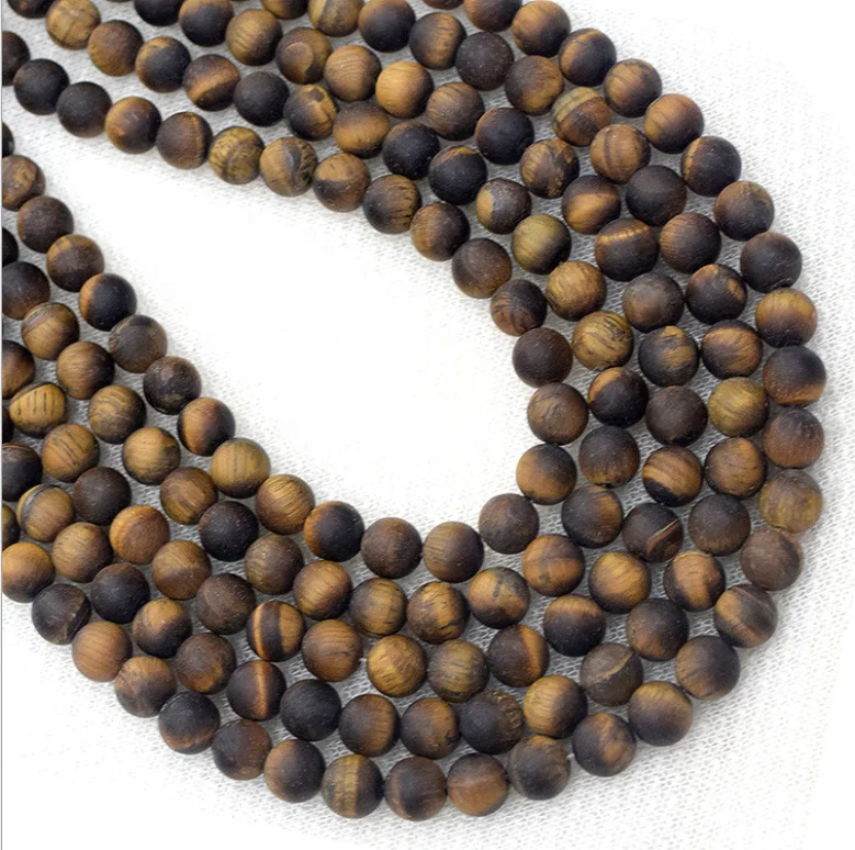 

8mm10mm Wholesale Loose Natural Gemstone Brown Red Tiger Eye Matte Round Beads For Jewelry Making, N/a