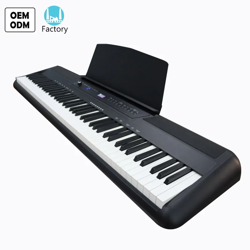 

portable digital piano keyboard electronic with hammer action, Black and white