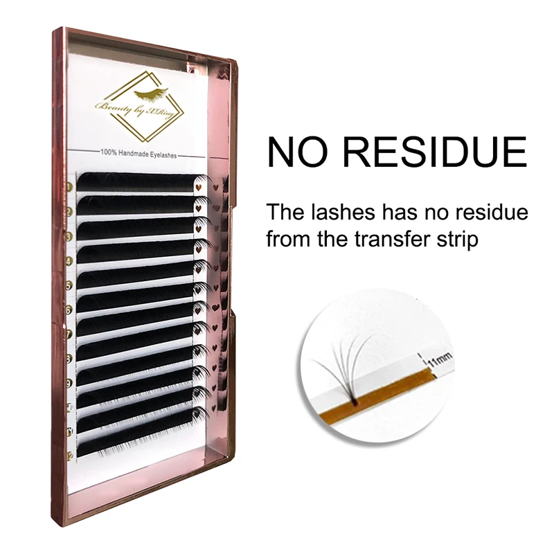 

Handmade cluster mega volume paper box pbt fiber 0.03 blooming easy fanning professional eyelash extensions, Black &dark grey