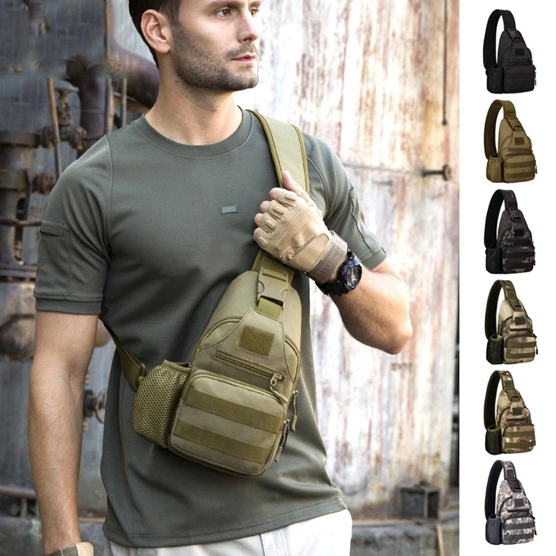 

Hot sale Amazon AliExpress platform tactical shoulder bag single shoulder messenger bag outdoor sports canvas camouflage