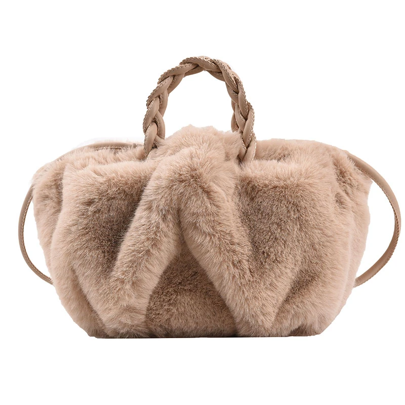 

Faux Fur Purse Fuzzy Handbags for Women Handbags Al alloy Shoulder Strap Crossbody Bag Purse, Multicolor
