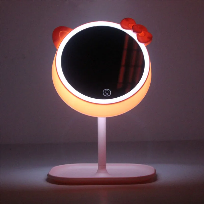 

Mini pink girl bedroom USB touch lamp beauty mirror LED lamp mirror cosmetic makeup mirror