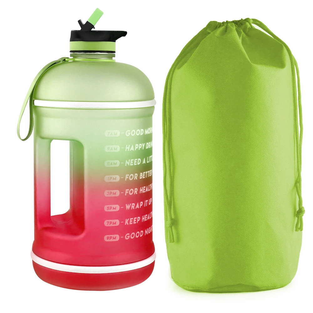 

Big Capacity Changing Color 1 gallon BPA Free PEGT Plastic Water Bottle with Time Marker