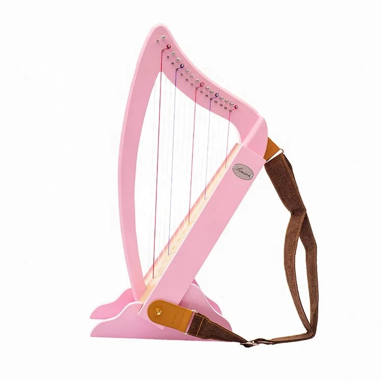 

16 Strings Mini Musical Instrument Lever Harp for Beginners, Colorful