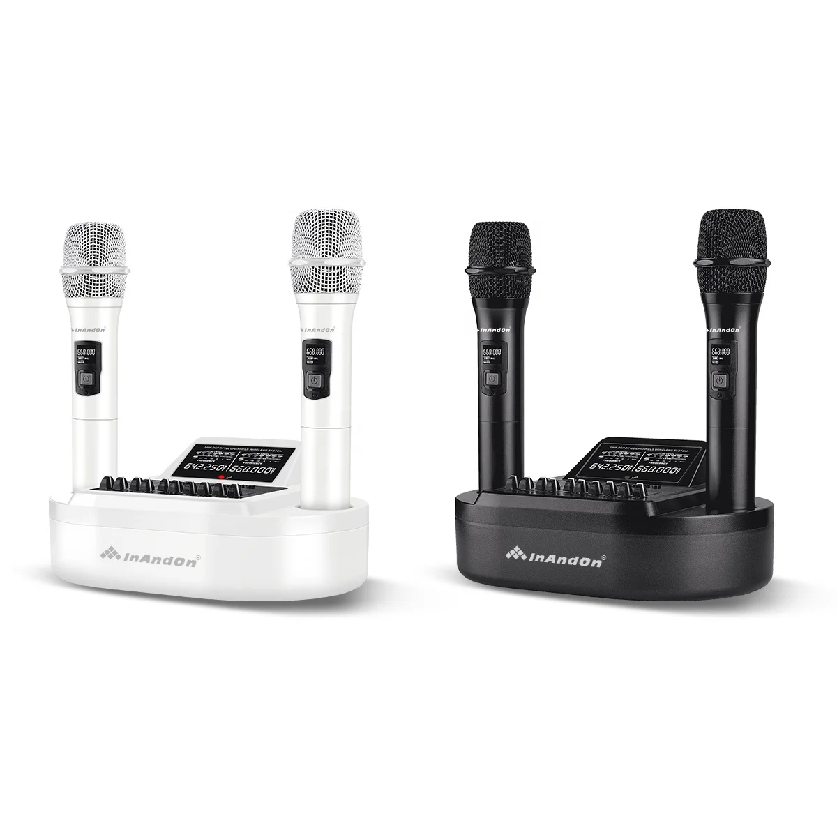 

Professional Portable UHF Coreless Karaoke Microphone Channel Rechargeable Two-handed Wireless Microphone, Multiple