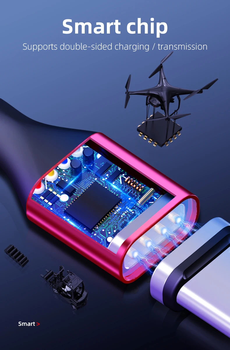 wholesale on stock magnetic charging cable cell phone accessories PD USB C/USB A to android type c/ios lighting micro usb cable