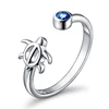 New Arrival Fashion Tortoise Ring S925 Sterling Silver Cubic Zirconia Sea Turtle Adjustable Ring