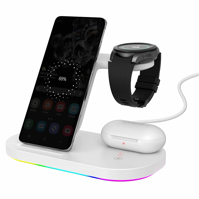 

Wireless Charger Stand 15W Qi Fast Charging Dock Station for Apple Watch iWatch 7 AirPods Pro 2 For iPhone 13 12 XS XR X 8 Z5A